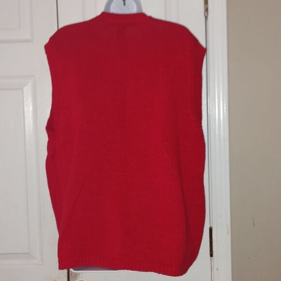 Work in Progress red Christmas Present sequin sweater vest cardigan Sz 2X - Picture 4 of 5